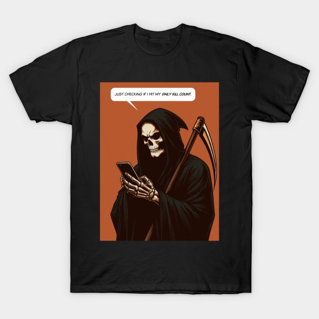 Grim Reaper daily kill count T-Shirt by Retro Vibe